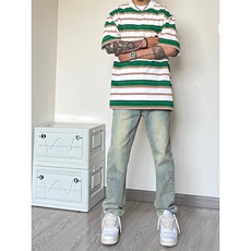 B221美式ins高街小众百搭泥黄色小脚牛仔裤LK23009-P55控78，男装牛仔裤，电商B221