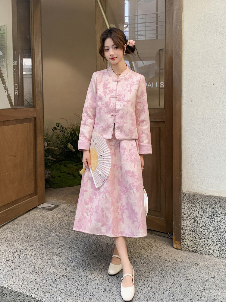 2026年春季两件套四季中式纽扣女长袖女装女士精品套装,女装套装/套裙,凡歌灵