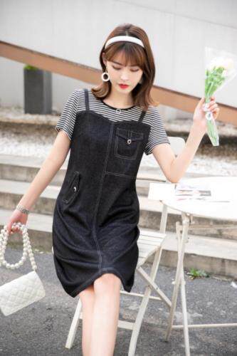 现货供应：天丝免水洗牛仔连衣裙M一XXL，女装连衣裙，拉思维加丝