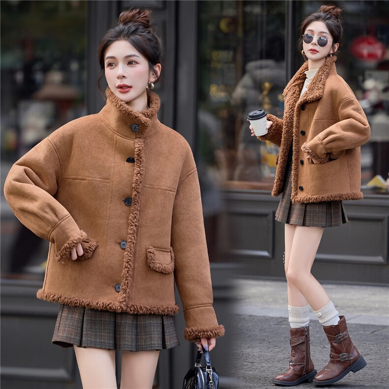 2025冬季新款~~双面穿皮毛一体,女装棉衣/棉服,意芙