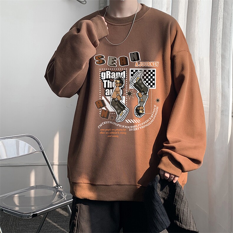 S6282-P28秋季圆领卫衣男大码韩版宽松长袖外套,男装卫衣,电商A040