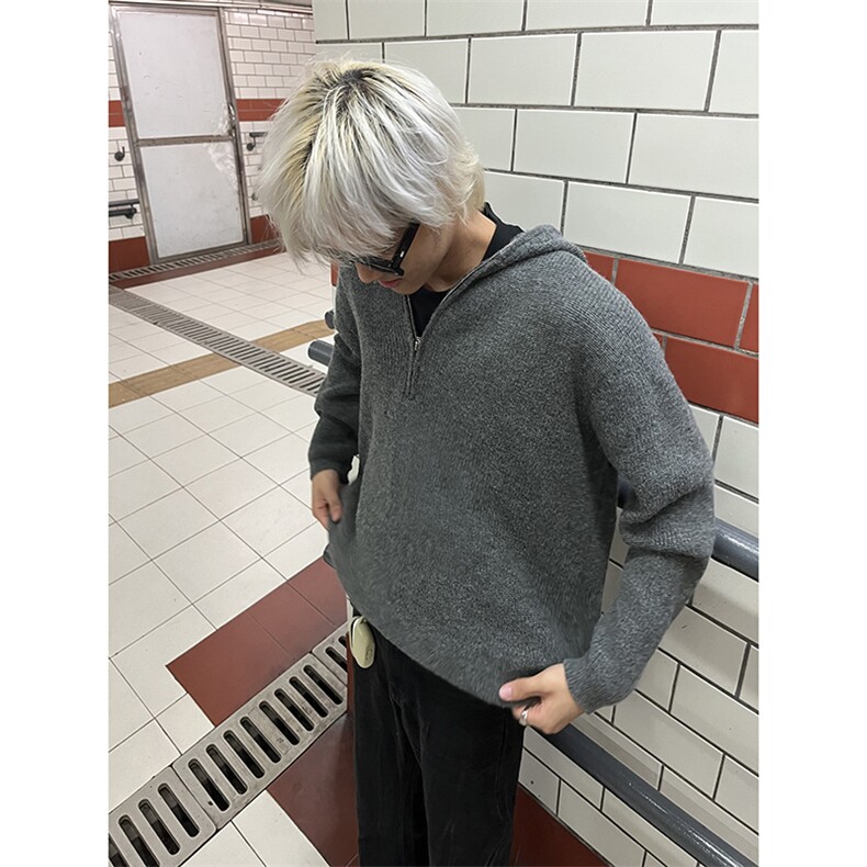 B221美式ins高街百搭纯色连帽毛衣SY2325-P80控108,男装针织衫/毛衣,电商B221