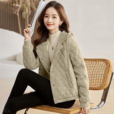 时尚气质短款棉衣女冬季新款休闲百搭加厚保暖外套，女装棉衣/棉服，心心服饰
