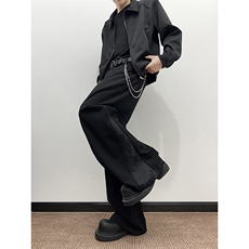 暗黑系西装裤男休闲宽松青少年潮流百搭阔腿垂感小西裤K0334-P45，男装西裤，星座308B-2
