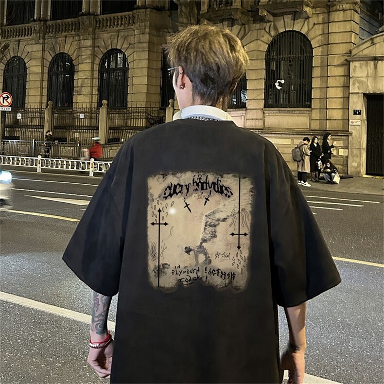 电商DSA028-DTLP2408特P19量大优供视频重磅麂皮绒短袖t恤男,男装T恤,电商A028