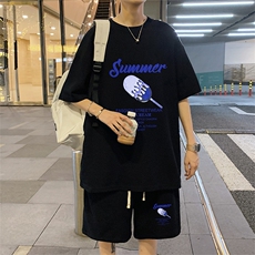 ！2023夏季新款男士华夫格短袖T恤青少年清凉套装HTZ40P50，男装T恤，电商B220