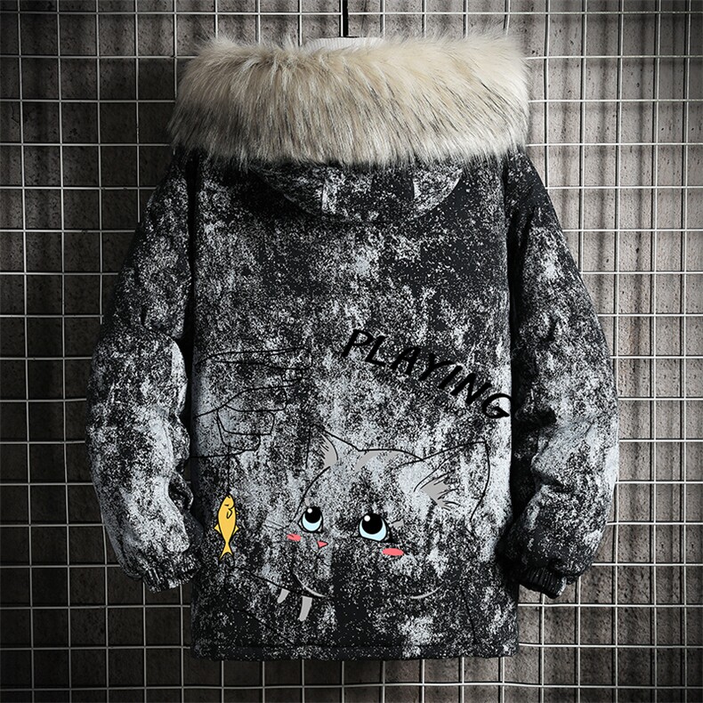 MC49129-P135日系潮衣男大码派克服男工装服外套袄网格,男装棉衣,电商A040A