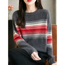毛衣秋冬季宽松韩版慵懒风外穿鸡心领针织上衣，女装针织衫/毛衣，暖姿羊绒