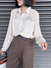 新款洋气时尚仿料气质衬衫，女装衬衫，L·H·X
