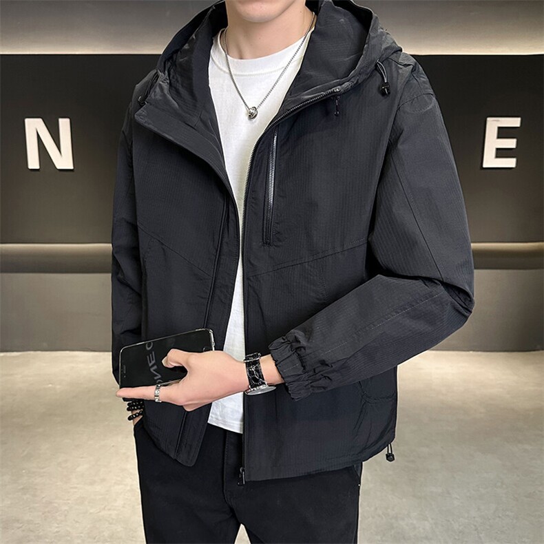 2025春季新款连帽纯色简约品质款夹克男士外套B317-JK8018-P145,男装夹克,电商B317