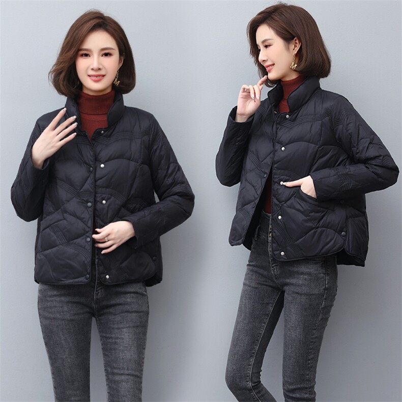 2022新款冬季保暖轻薄立领羽绒服女短款修身显瘦外套,女装羽绒服,依恋蒂丝