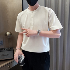 夏打底衫纯色亨利领纯色圆领T恤短袖社会小伙A236-82559-特P38，男装T恤，电商A236