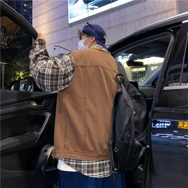 设计感小众毛边工装牛仔马甲男潮流外套复古坎肩背心MJ121-P50,男装背心/马甲,星座1103-3