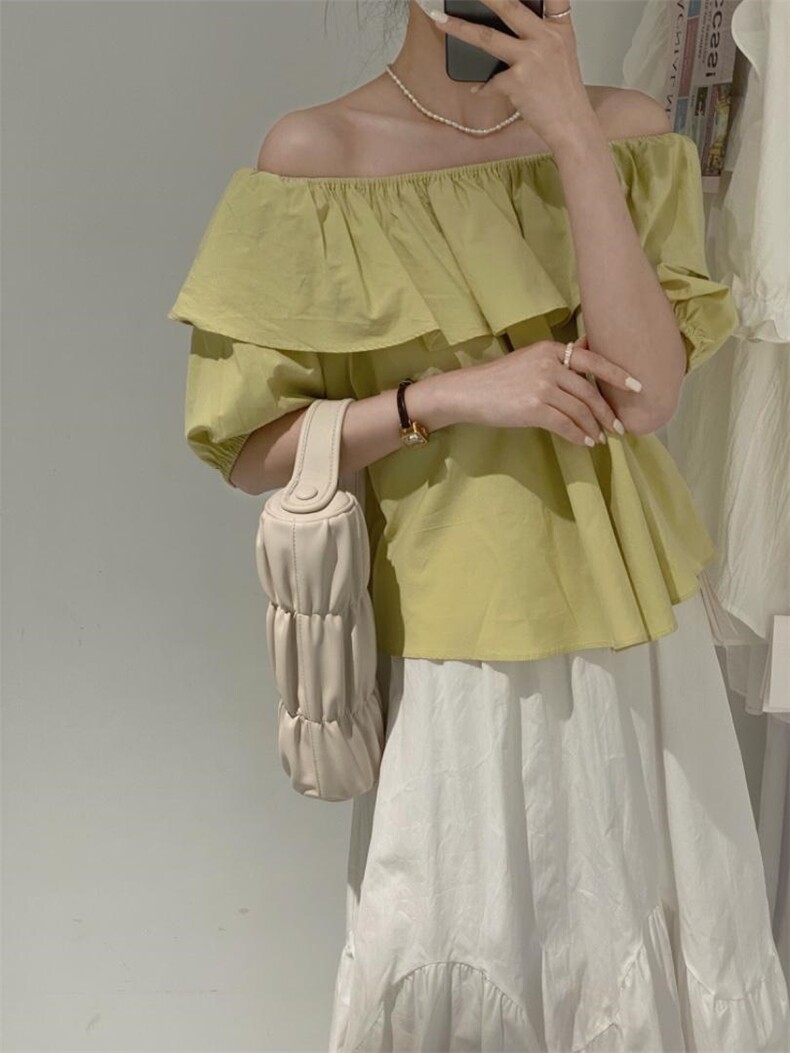 两穿荷叶边小衫，其它，驿谷