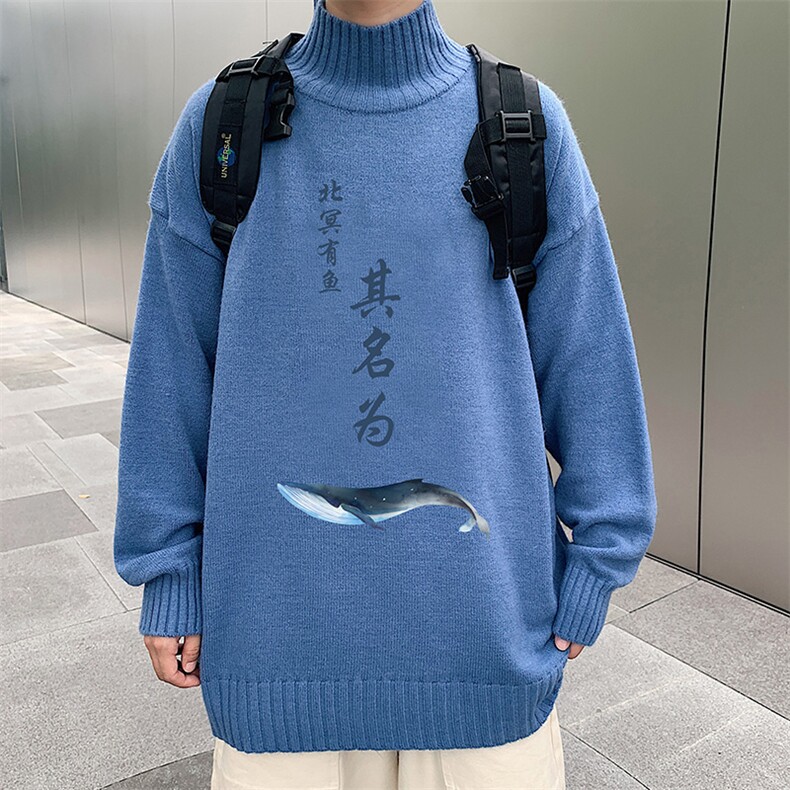 半高领毛衣男士大码针织衫男毛线衣男M18261-P45加绒款-P65,男装针织衫/毛衣,电商A040
