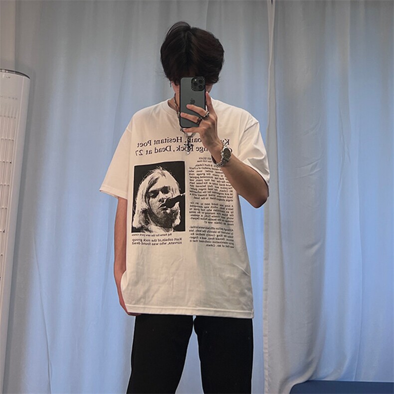 抖音高点击！欧美潮牌t恤重磅美式嘻哈街头短袖裤子-KZ06,男装T恤,星座310A-4