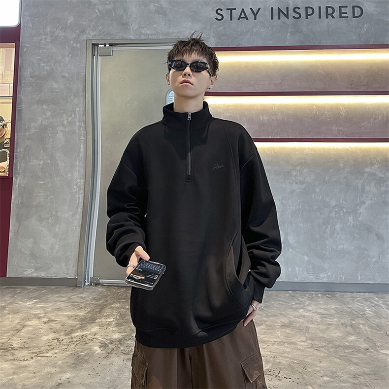 软糯美式半拉链立领卫衣男士秋冬季新款,男装卫衣,星座410-7