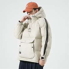 冬季加厚羽绒服套头印花连帽字母羽绒外套青年潮A266-YR04-P200，男装羽绒服，电商A266
