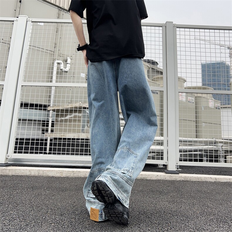 美式高街Vibe牛仔裤男痞帅炸街倒装牛仔裤小众情侣长裤K55033-p50,男装牛仔裤,星座1008