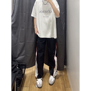 美式高街 hiphop速干拼接运动微喇休闲裤货号K2315P45图片