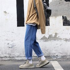20春季港风韩版简约百搭牛仔裤男日系潮流牛仔长裤子N，男装牛仔裤，电商D202