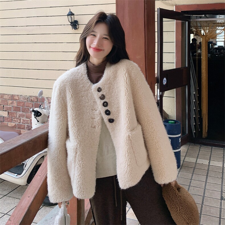 冬装新款皮毛一体加厚外套-195-k298,女装皮草,2D075