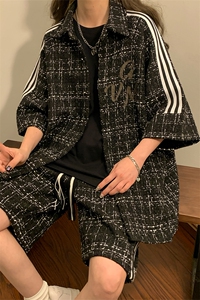 1中性小香风短袖衬衫DCS9018P45短裤DK8797P40套装DTZ9028P85图片