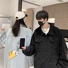 牛仔夹克男大码牛仔外套男茄克NJ77265-P60加绒款-P75，男装夹克，电商A040