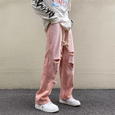 218-1-P45-NK586新款时尚休闲潮男百搭破洞牛仔裤，男装牛仔裤，四季星座218-1