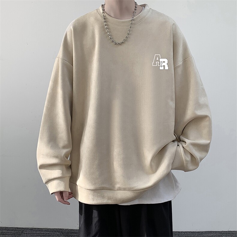 麂皮绒卫衣男大码重磅长袖t恤男JW81369-P35,男装卫衣,电商A040