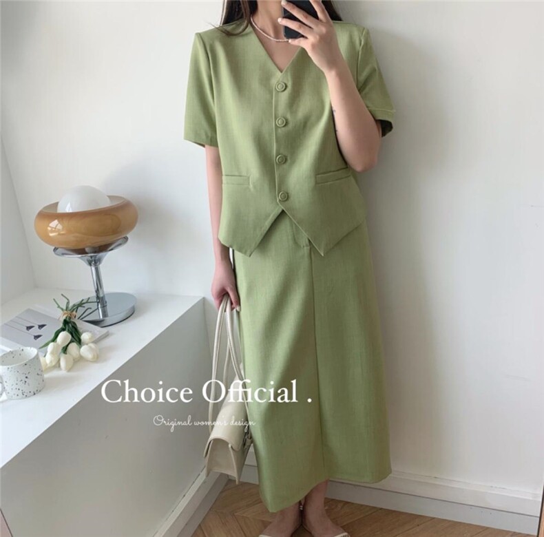 【NEW】短袖西装半裙套装x012#,女装西装,CHOICE 初袖