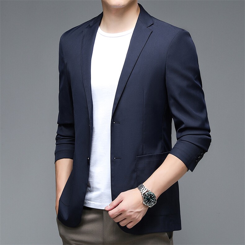 时尚翻领上衣口袋中年单排扣2023年春季长袖裤子西服BGW311,男装西服,钱塘6003（原4033）