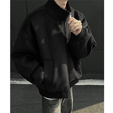 绒毛呢立领飞行服夹克冬季美式夹棉加厚外套高质量棉衣895p115，男装夹克，电商A458A