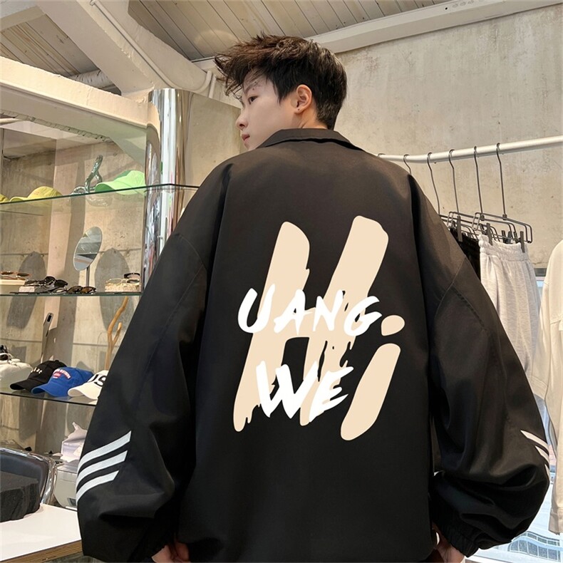 电商DSA028-JKHV1082P60100聚酯新款港风条纹工装夹克男控88,男装夹克,电商A028