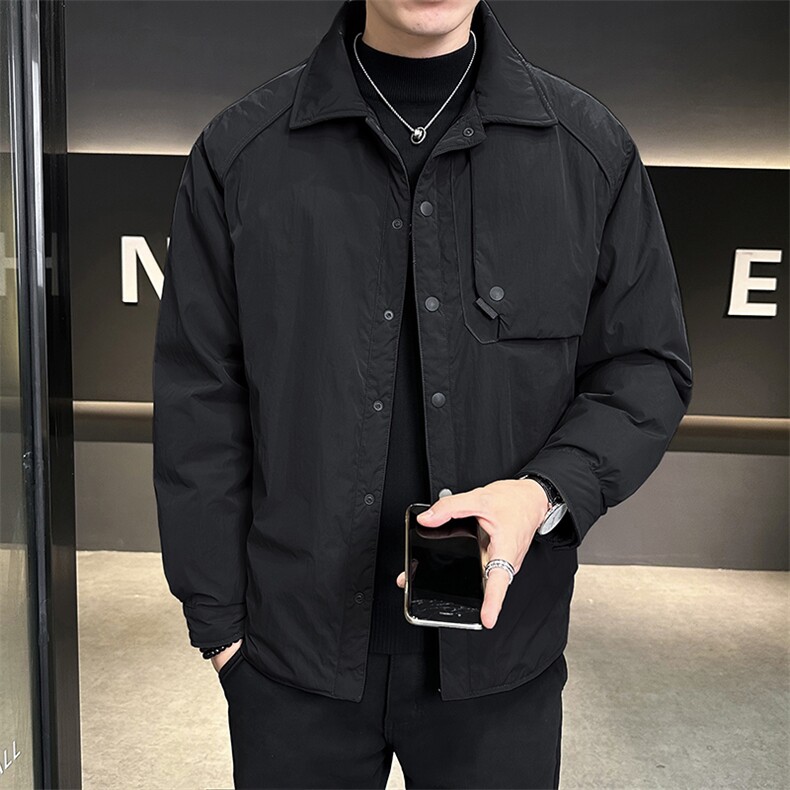店主风抖音直播防风防水翻领行政轻薄羽绒服男,男装羽绒服,电商D211
