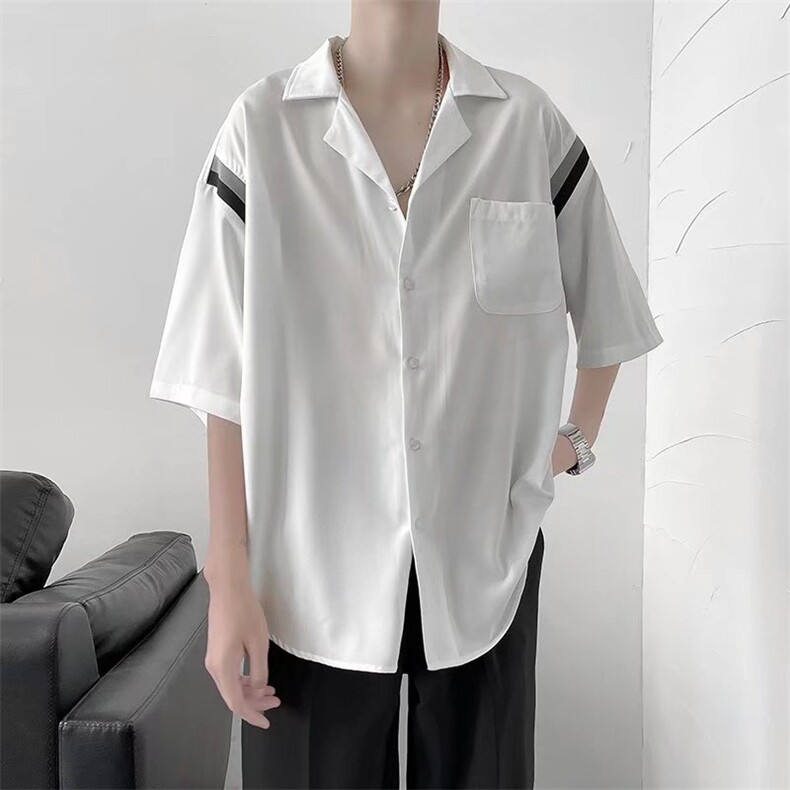 短袖衬衫春款男港风潮流H10P30,男装衬衫,星座1116-2