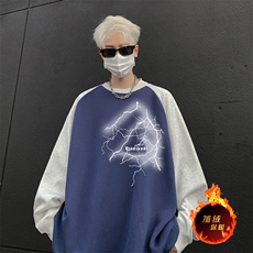 抖音得物高品质重磅二开全棉阔版支持退换360克插肩圆领卫衣0128，男装卫衣，电商A486