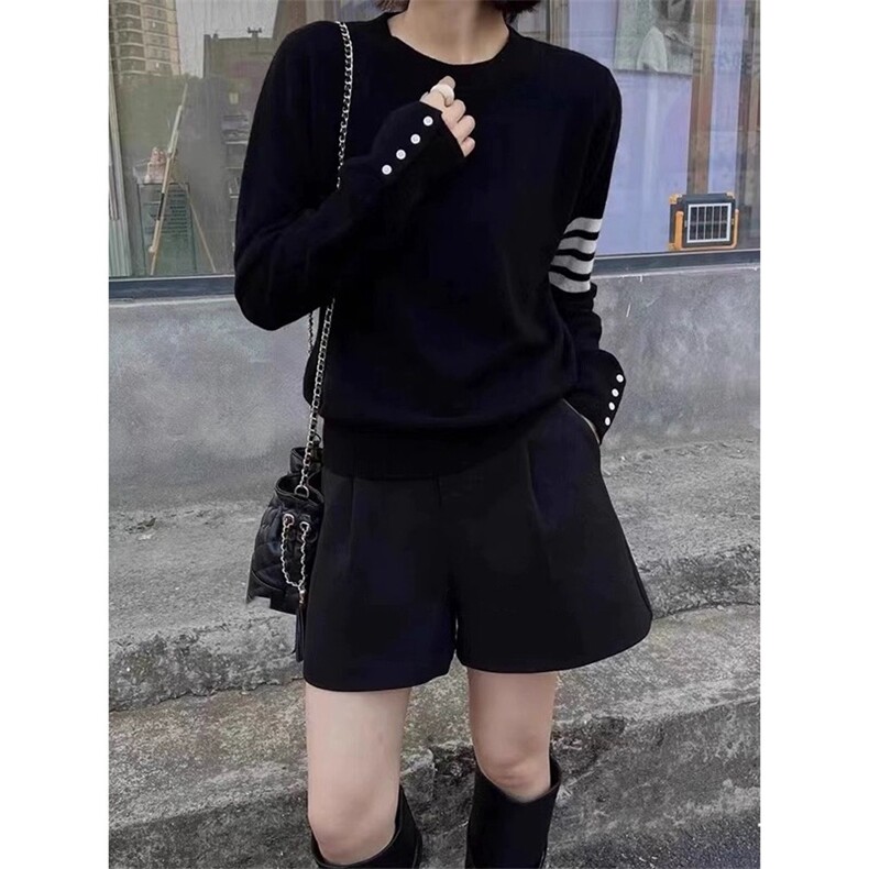 时尚百搭圆领羊毛衫宽松秋冬单品显瘦显气质,女装羊毛衫,恩泰羊绒