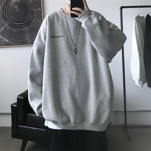 S-5XL W33 秋装新款大码圆领字母印花卫衣 常规P28 加绒P38图片
