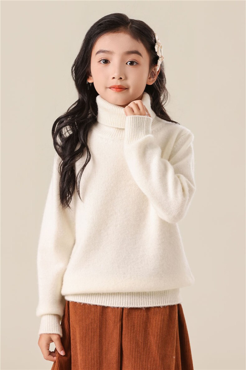 秋冬新款儿童羊绒衫高领保暖男童女童毛衣时尚百搭舒适柔软,童装儿童羊绒衫,群鹿羊绒