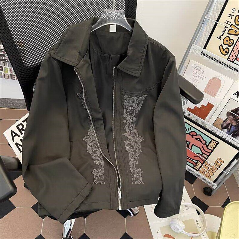 【有货】JK01ZZ-特68雕花工艺重工水洗短款翻领西装夹克外套,男装夹克,星座1007（原301D）
