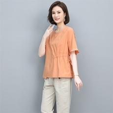 年轻妈妈夏装洋气上衣2024年新款40岁50中年母亲节衣服，女装衬衫，独衣靓