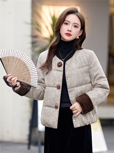 时尚立领棉服女2025冬季新款新中式宽松洋气短款棉衣外套图片