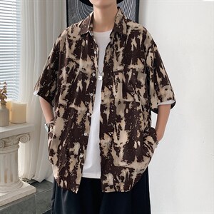 2024夏季新款防晒男士短袖衬衣休闲衬衫A158-CS611-P45，男装衬衫，电商A158-1