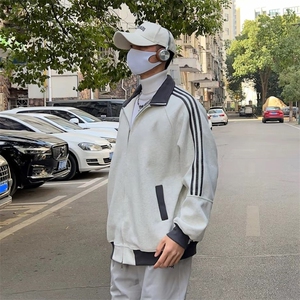 抖音得物高品质 美式高街重磅结构设计拼接织带立领卫衣外套 CM42图片