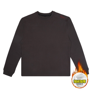 重磅加绒硬挺boxy男女美式高街蜂窝华夫格刺绣圆领长袖卫衣打底衫图片