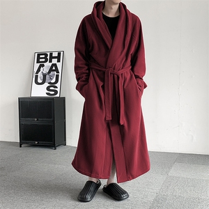 秋冬季家居服卫衣保暖男女士睡衣加厚摇粒绒大码男装宽松长款睡袍图片