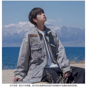 JK8615-P65 美式高街水洗做旧牛仔外套男女秋季图片