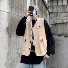 马甲男装2026夏季ins无袖背心宽松潮流帅气复古马夹衣服W2884-P36，男装背心/马甲，星座412