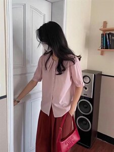 【现货】绣花领小衫图片
